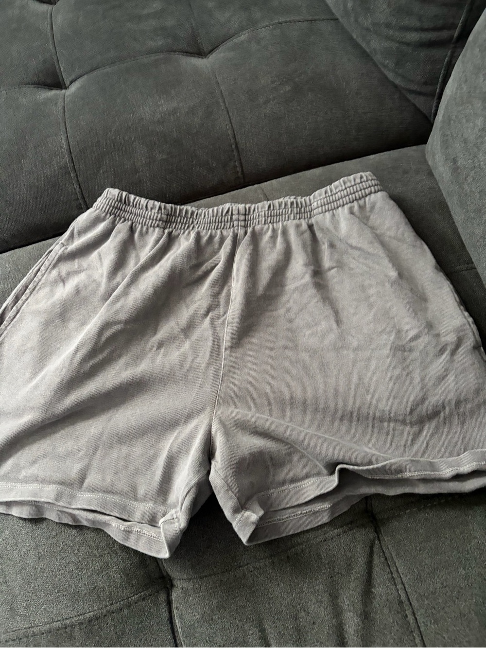 Brandy Melville Light Gray Elastic-Waist Athletic Shorts